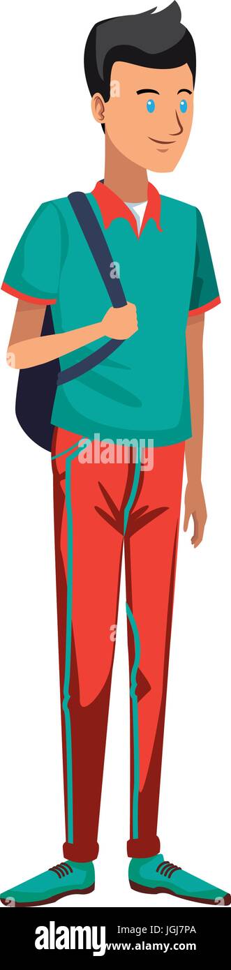 cartoon guy student standing in casual clothes Stock Vector Image & Art ...