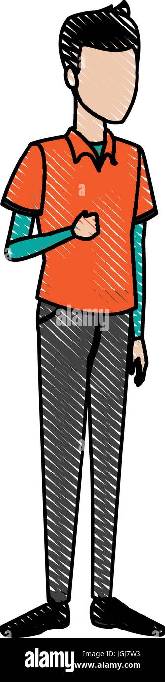 cartoon guy student standing in casual clothes Stock Vector Image & Art ...