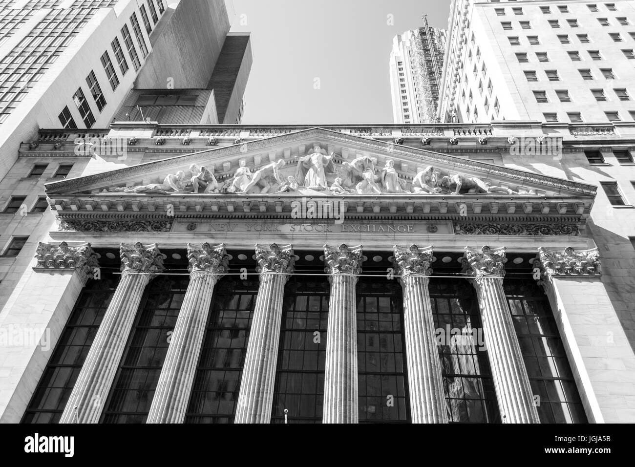 New York Stock Exchange from Broad street, Manhattan Stock Photo