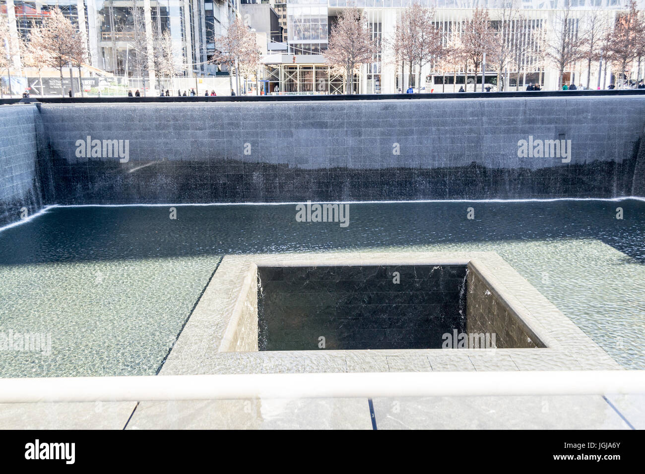 9/11 memorial fountains located where the Twin Towers used to be Stock ...