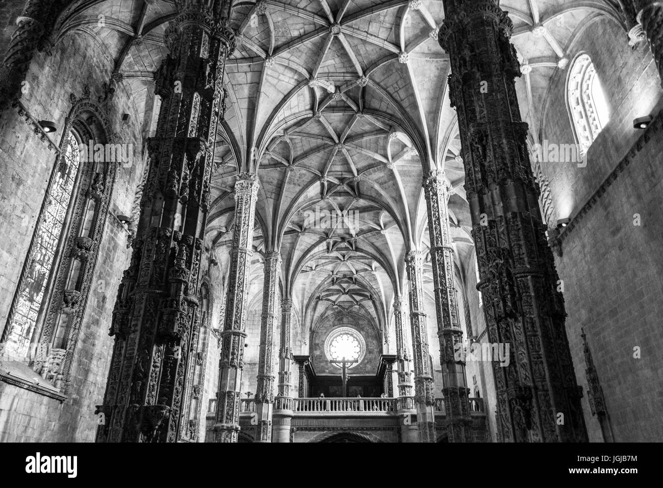 Jerónimos Monastery finished in 1601 is one of the icons of the Manuelian style of architecture Stock Photo