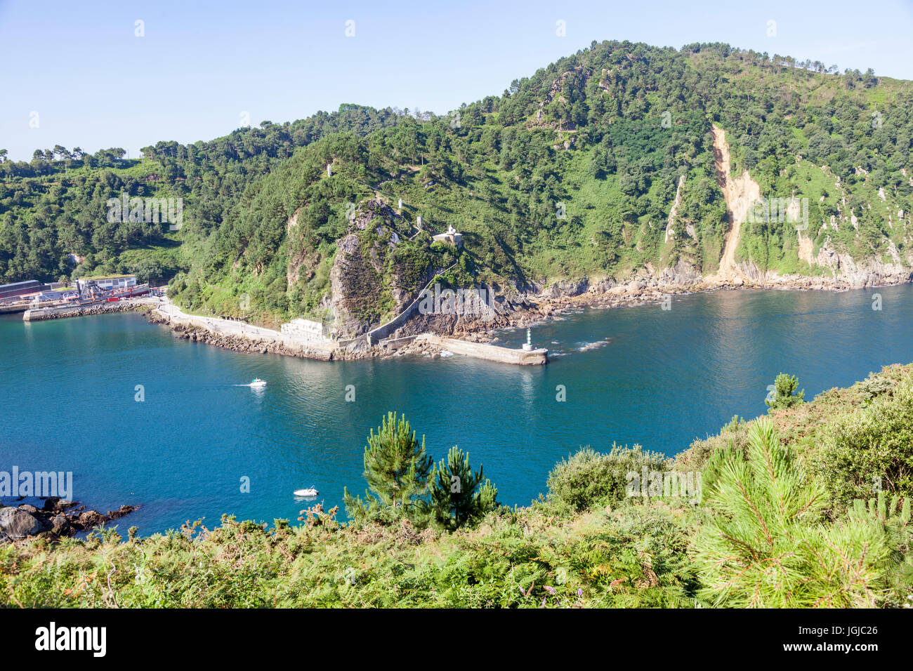 At Pasajes (Guipuzkoa - Spain), on the way to the mouth of the fjord by the right bank. Stock Photo