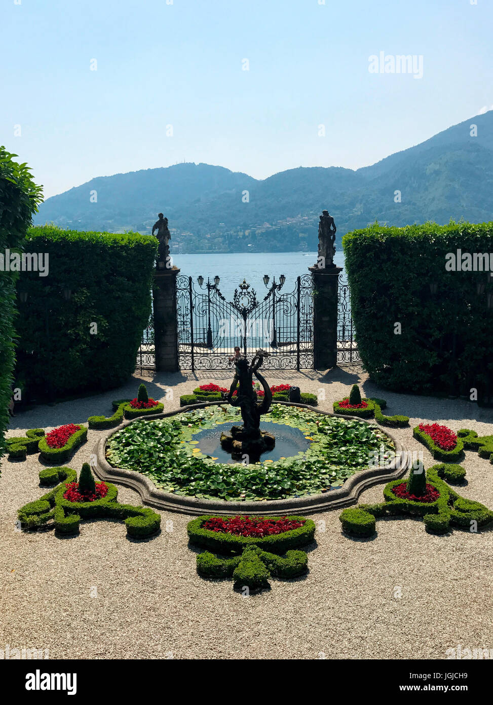 Lake Como Villa Carlotta Italy landmark garden design Stock Photo