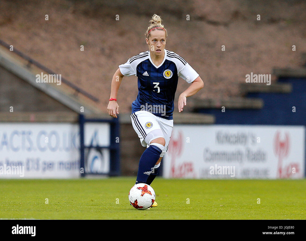 Scotland Women's Joelle Murray during the International Challenge match at Stark's Park, Kirkcaldy. PRESS ASSOCIATION Photo. Picture date: Friday July 7, 2017. See PA story SOCCER Scotland Women. Photo credit should read: Jeff Holmes/PA Wire. RESTRICTIONS: Use subject to restrictions. Editorial use only. Commercial use only with prior written consent of the Scottish FA. Stock Photo