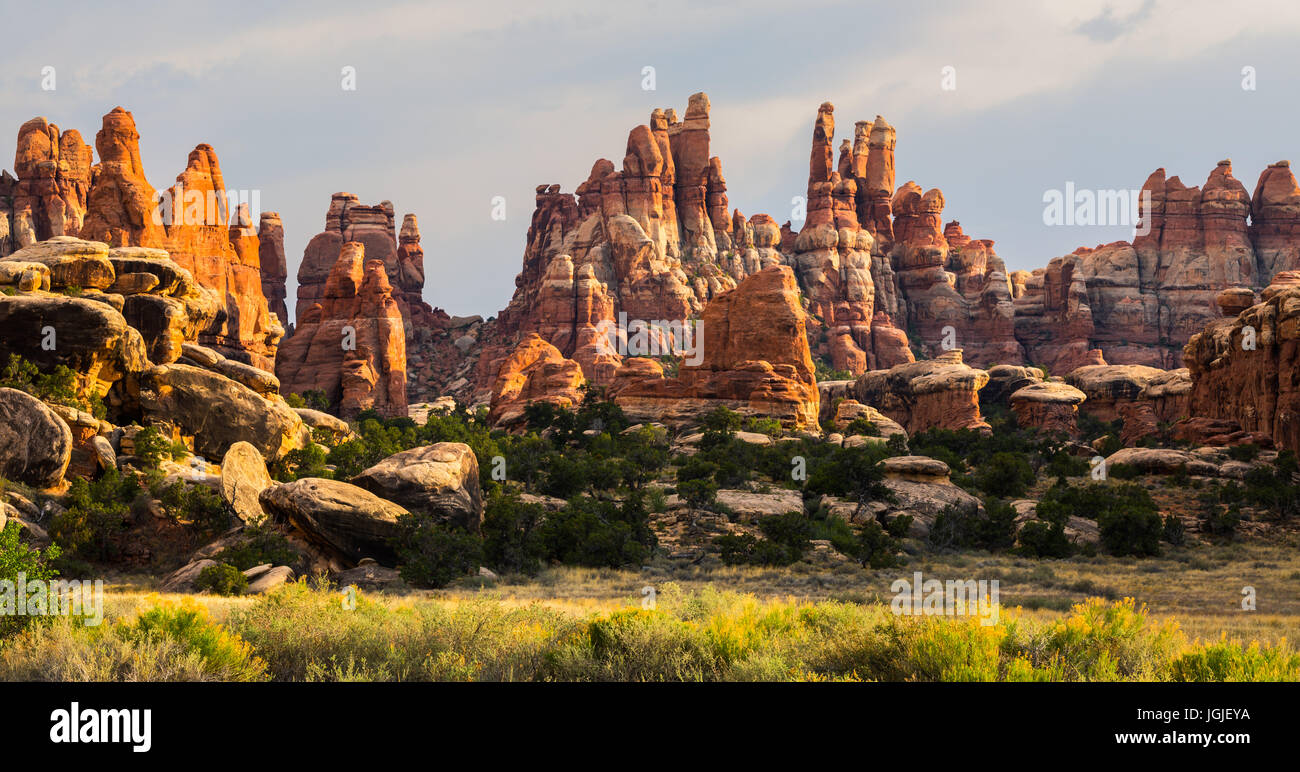 The sunrise view from the Devils Kitchen campground with the view