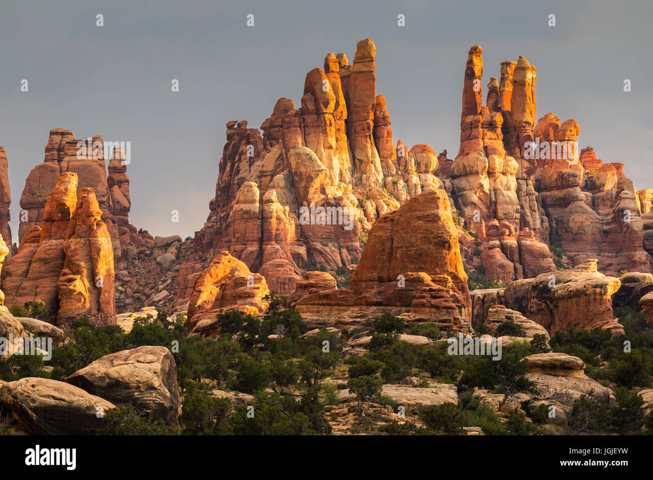 The sunrise view from the Devils Kitchen campground with the view