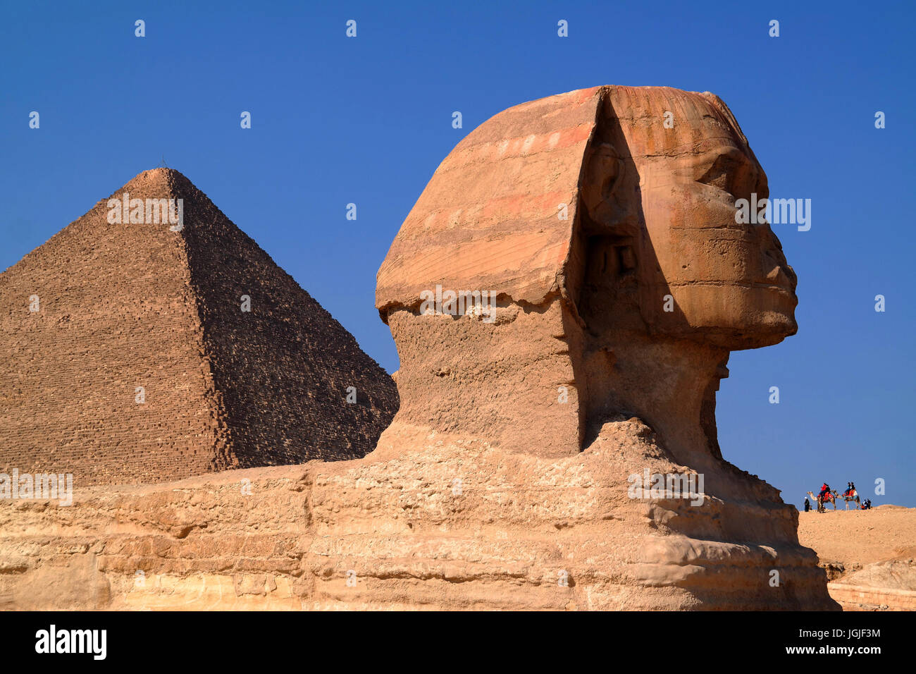 The Sphinx and  Great Pyramid of Giza, Egypt Stock Photo