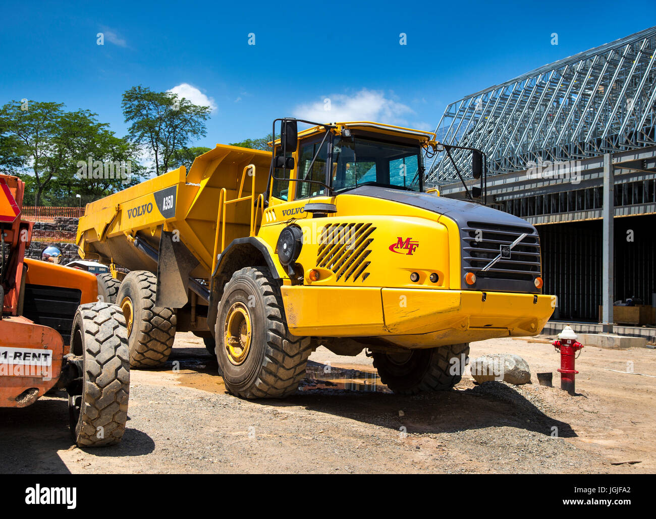 A construction site in Montvale, New Jersey Stock Photo