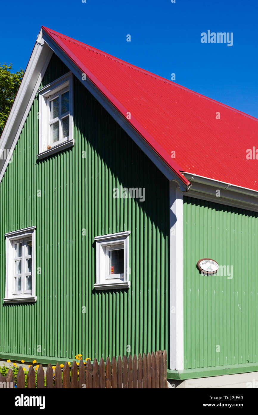 Colourful Icelandic architecture in Reykjavik Stock Photo