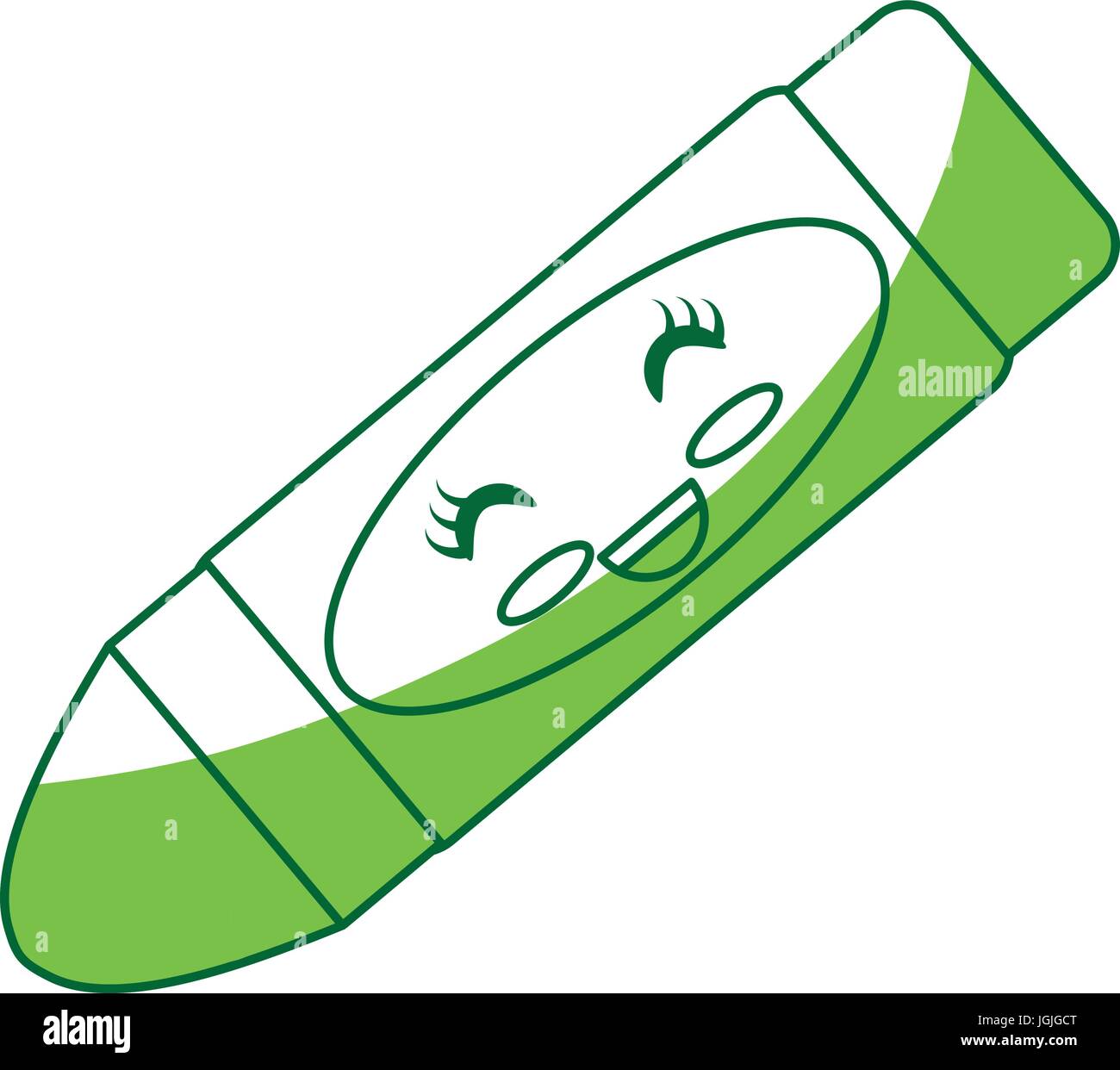 Cute crayon cartoon icon vector illustration graphic design Stock