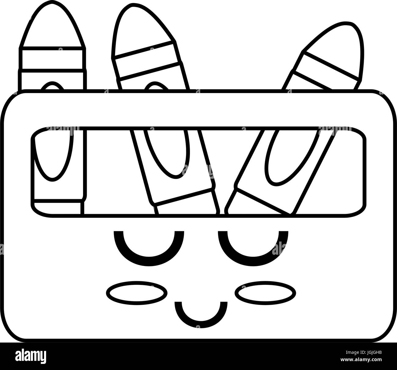 Cute crayons cartoon icon vector illustration graphic design Stock Vector Image & Art Alamy