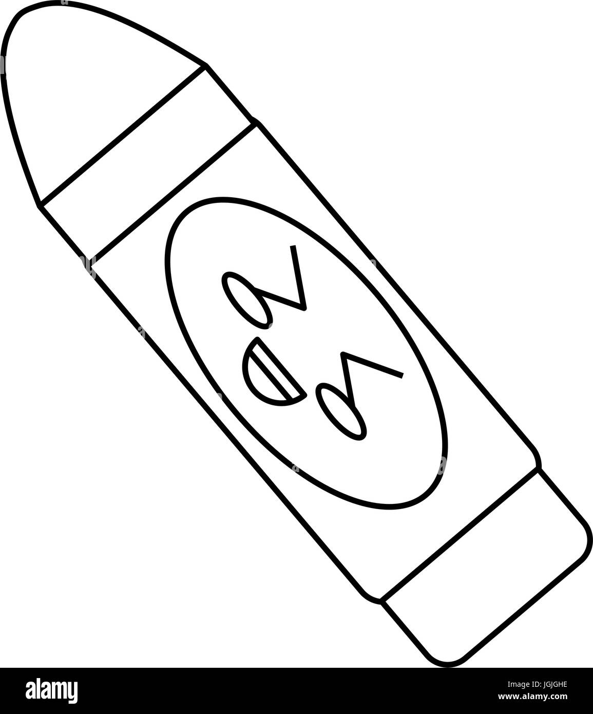 Cute crayon cartoon icon vector illustration graphic design Stock