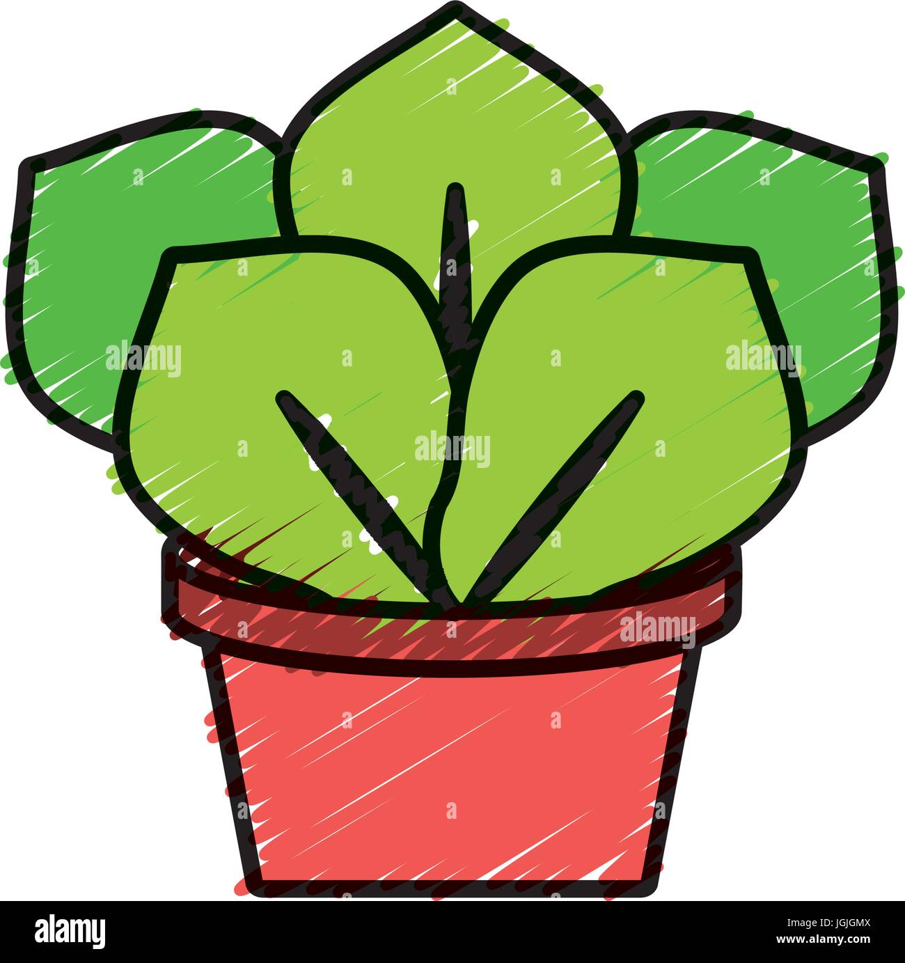 plant in a pot icon over white background vector illustration Stock ...