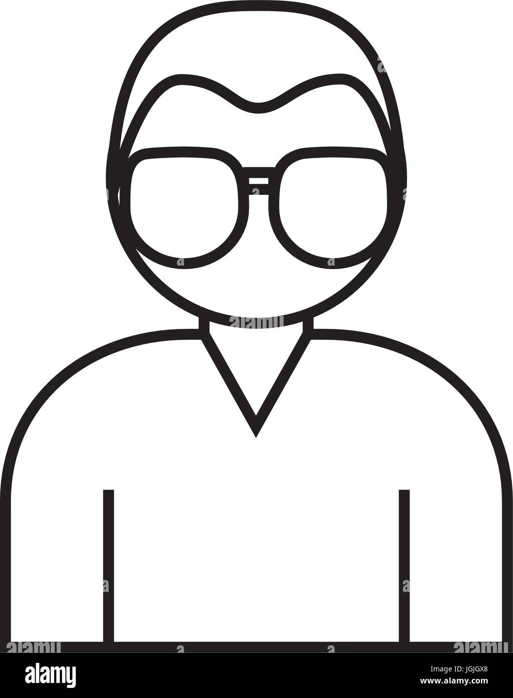 man with glasses icon over white background vector illustration Stock ...