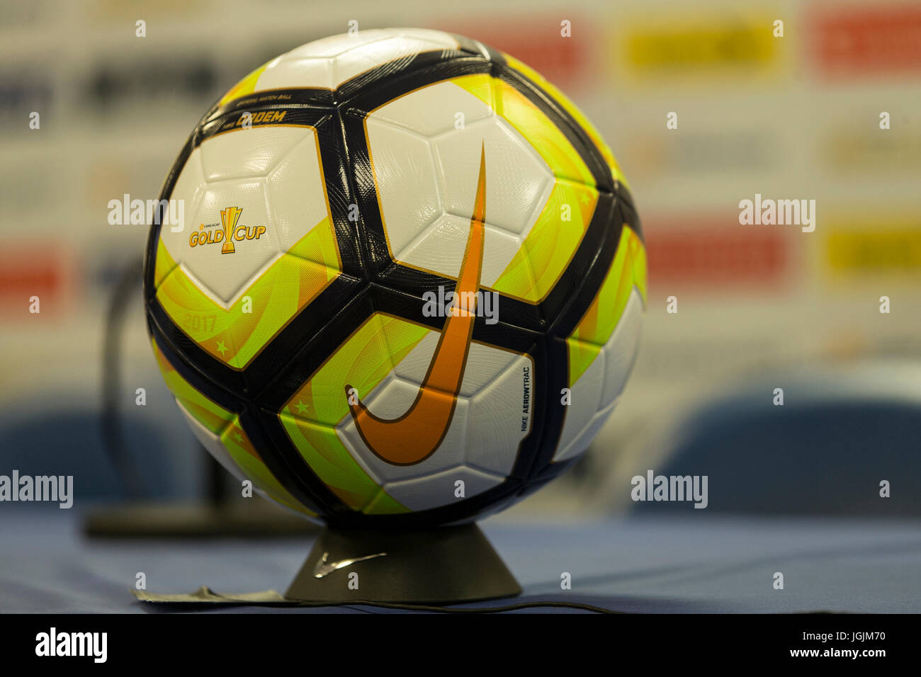Harrison, United States. 07th July, 2017. Official Nike ball of CONCACAF  Gold Cup on display at Red Bulls Arena Canada won 4 - 2 Credit: Lev  Radin/Pacific Press/Alamy Live News Stock Photo - Alamy