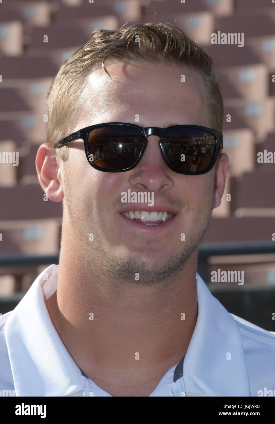 Los Angeles Rams Quarterback Jared Goff At Rams All-Access At The Los Angeles Memorial Coliseum