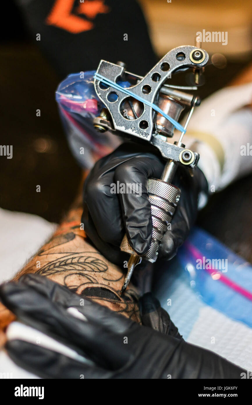 Tattoo Session Stock Photo