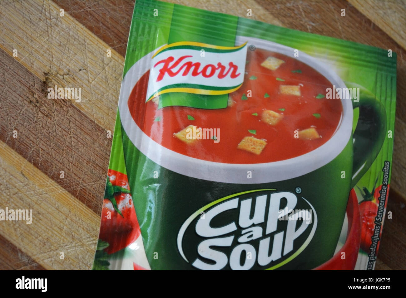 A knorr cup a soup isolated on a background Stock Photo