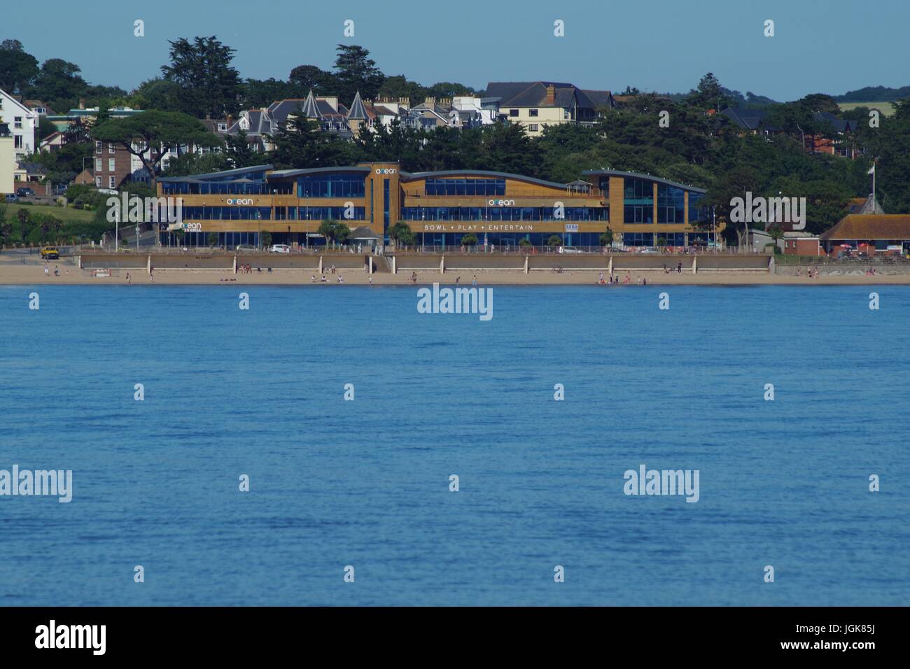 Exmouth Ocean Building by the Sea on a Calm Summers Day. Exmouth from