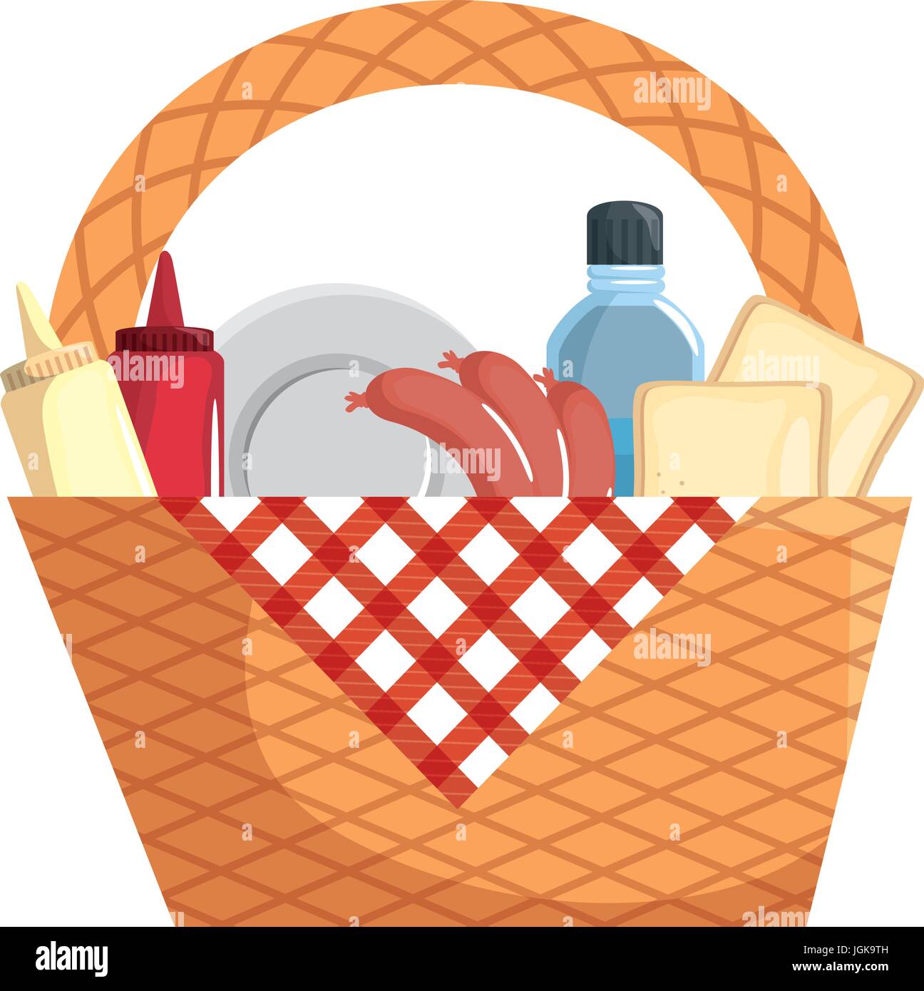 Picnic basket with food icon vector illustration graphic ...