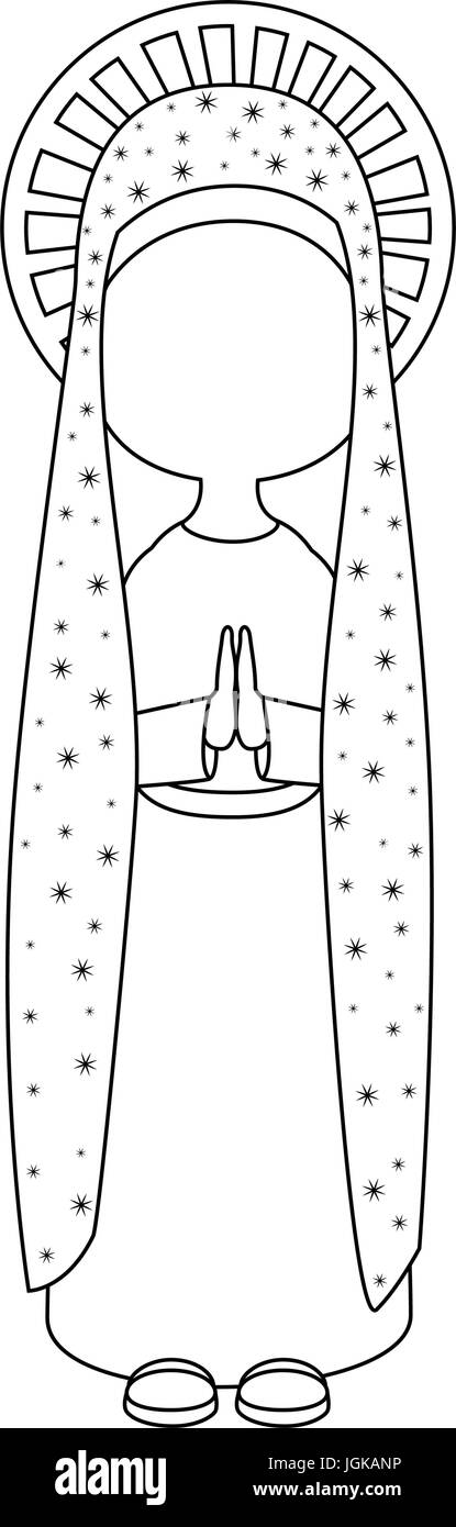 virgin mary icon over white background vector illustration Stock Vector ...