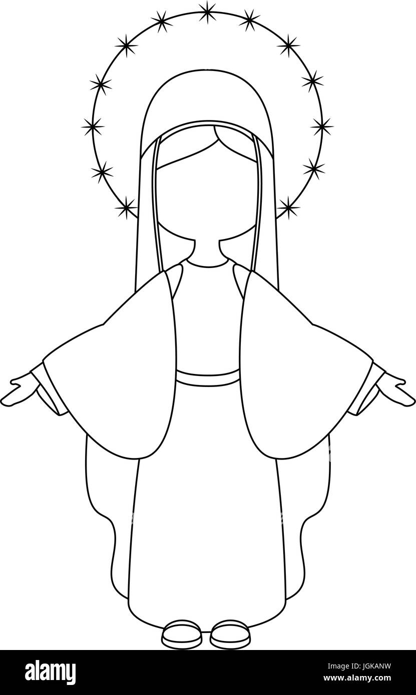 virgin mary icon over white background vector illustration Stock Vector ...