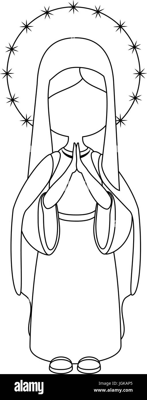 virgin mary icon over white background vector illustration Stock Vector ...