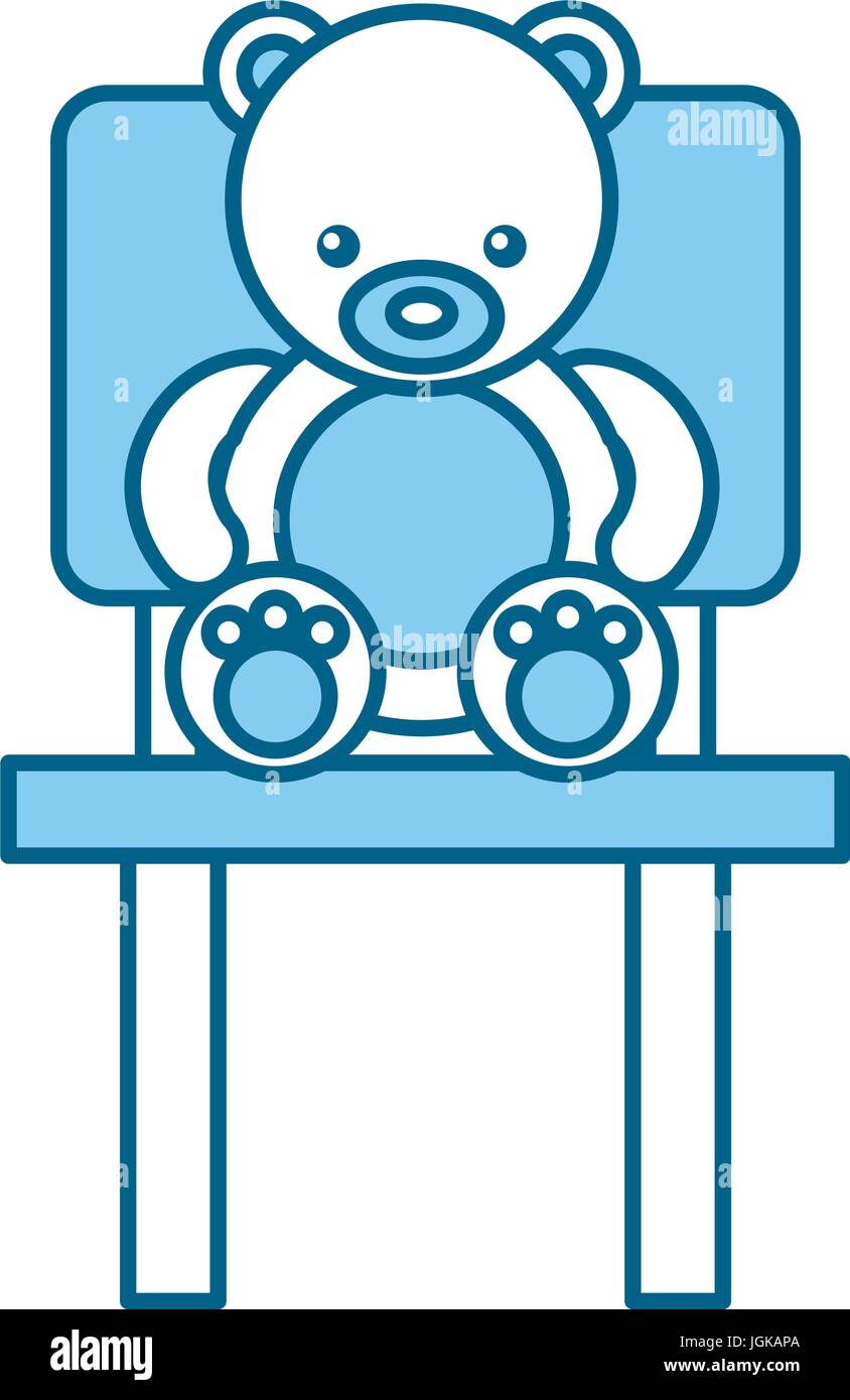 cute bear teddy sitting on chair vector illustration design Stock ...