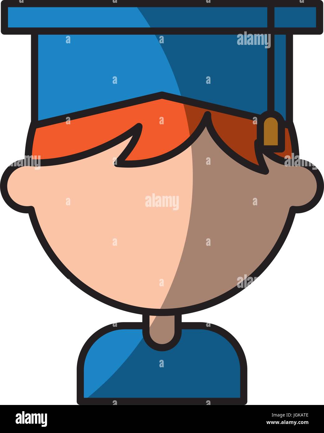 cute boy graduated icon vector illustration design Stock Vector Image ...