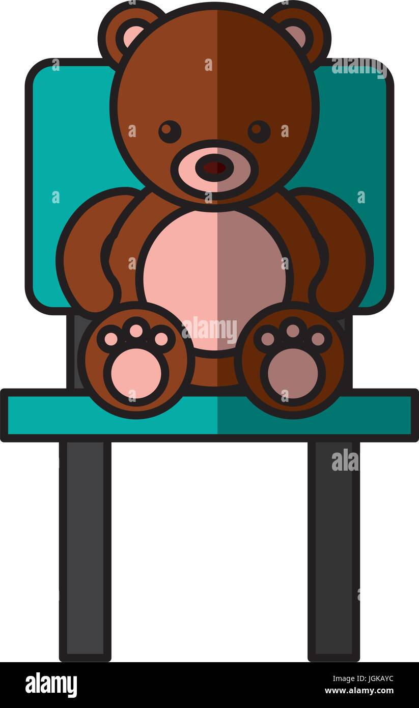 cute bear teddy sitting on chair vector illustration design Stock ...