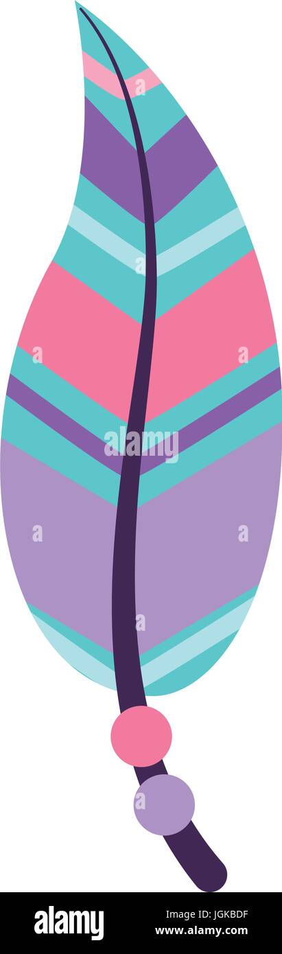 Boho style decorative feather vector illustration design Stock Vector ...
