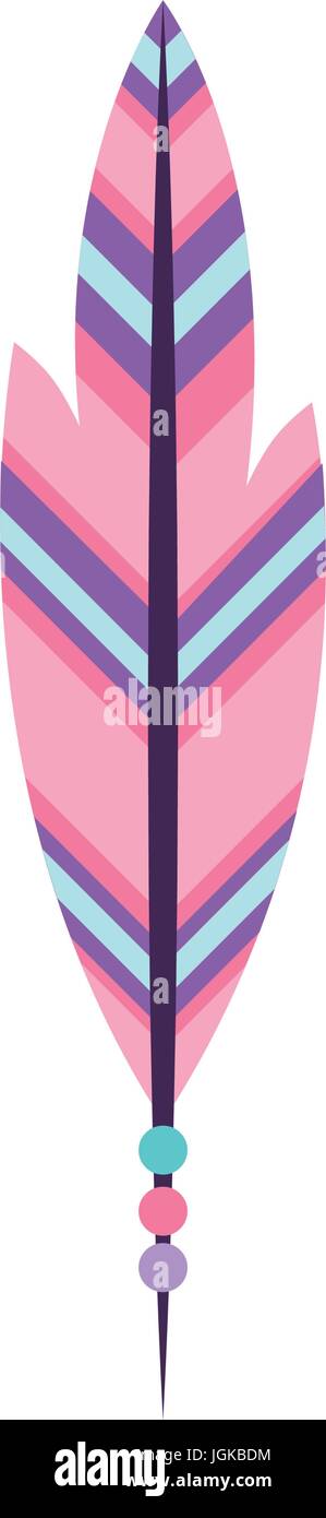 Boho style decorative feather vector illustration design Stock Vector ...