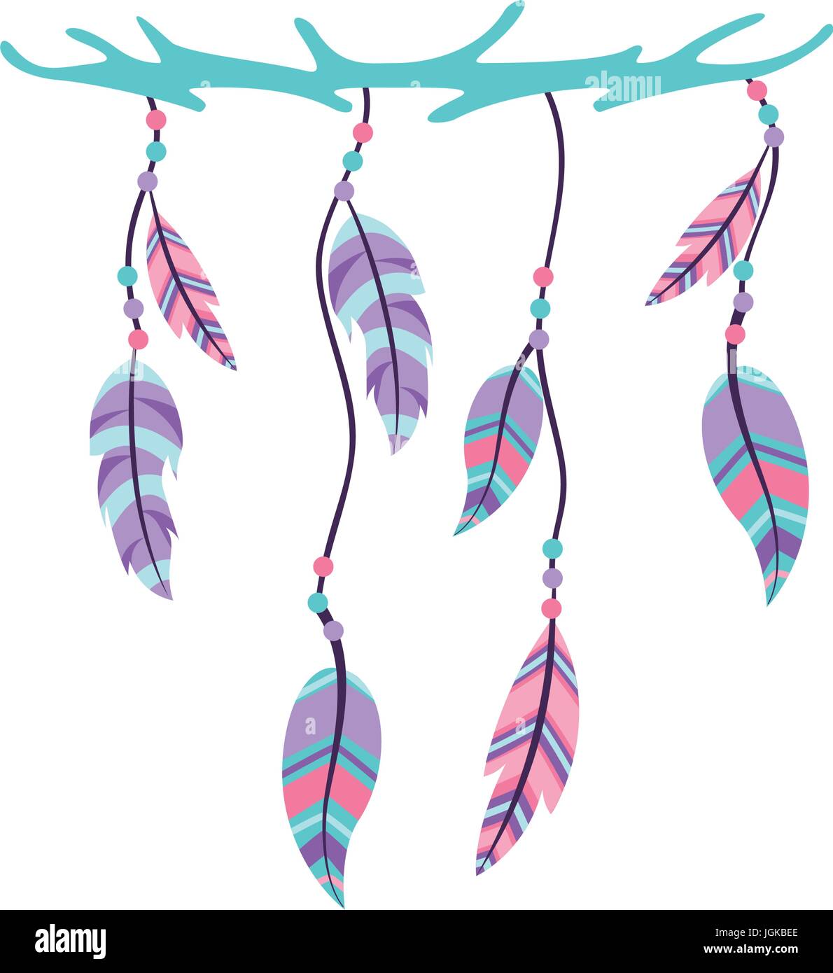 Boho style decorative feathers vector illustration design Stock Vector ...