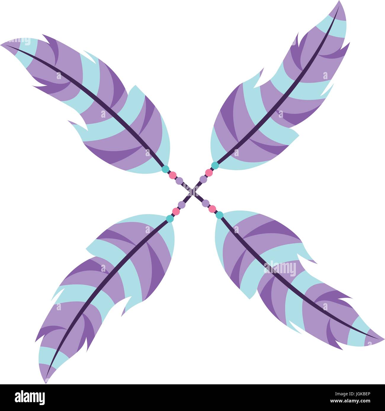 Boho style decorative feathers vector illustration design Stock Vector ...