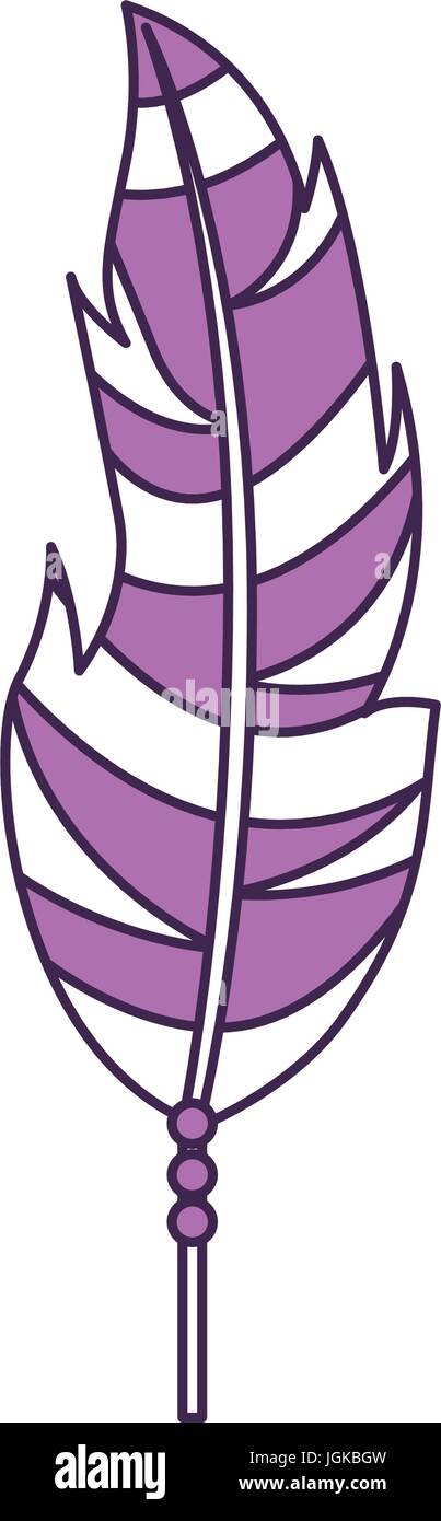 Boho style decorative feather vector illustration design Stock Vector ...