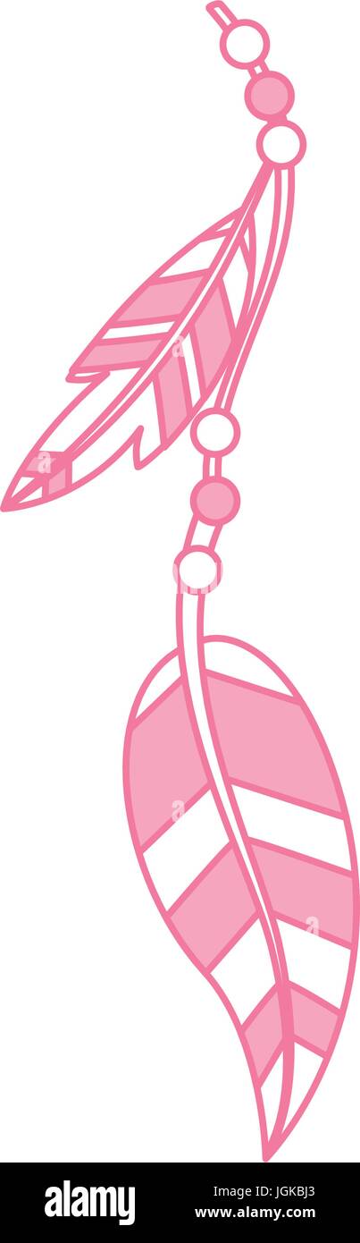 Boho style decorative feather vector illustration design Stock Vector ...