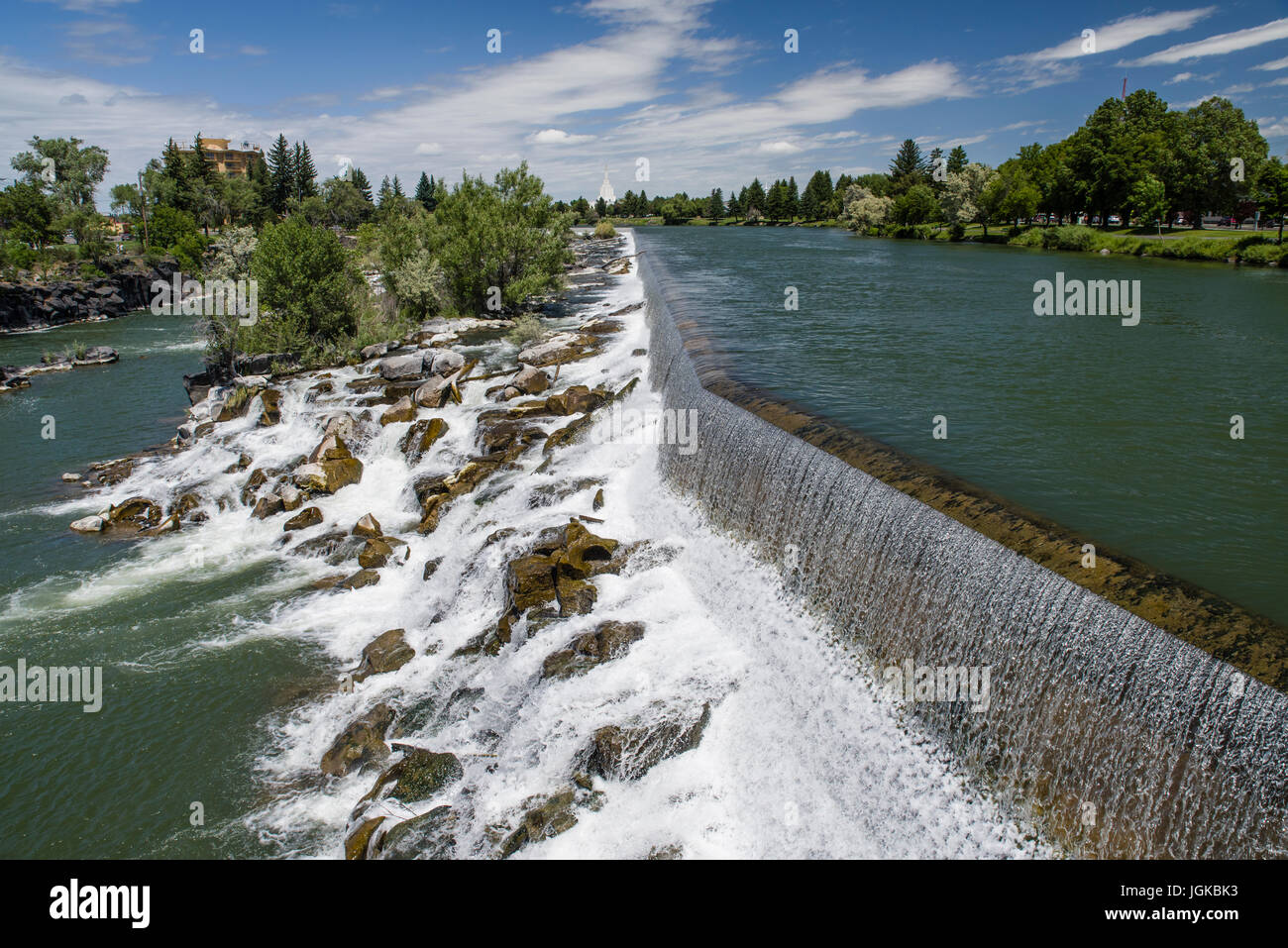 Snake River dam and hydroelectric reservoir on the Snake River. Idaho