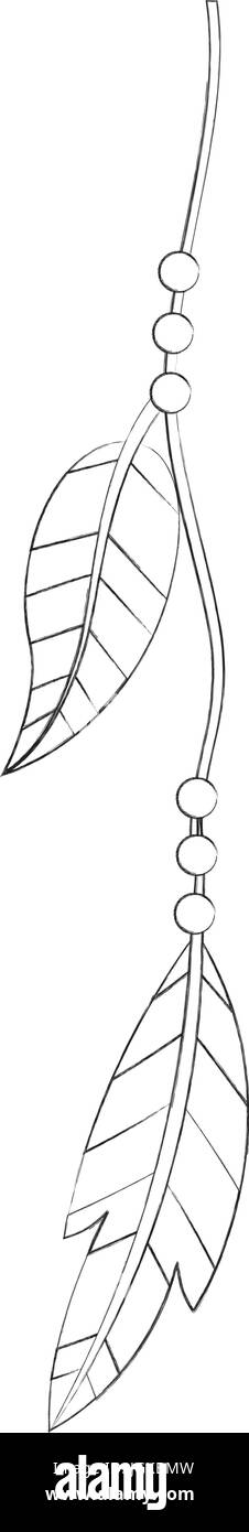 Boho style decorative feather vector illustration design Stock Vector ...