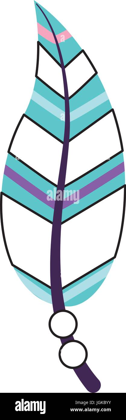 Boho style decorative feather vector illustration design Stock Vector ...