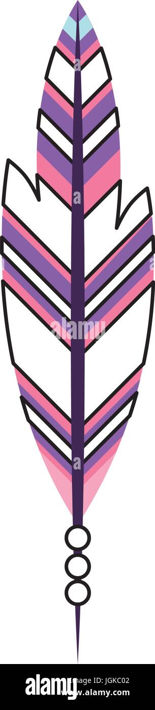 Boho style decorative feather vector illustration design Stock Vector ...