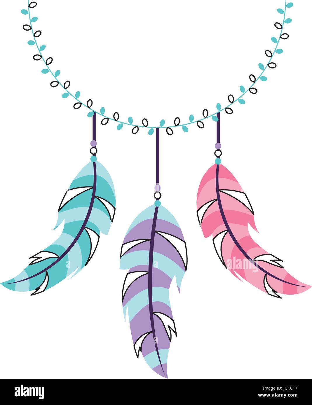 Boho style decorative feathers vector illustration design Stock Vector ...