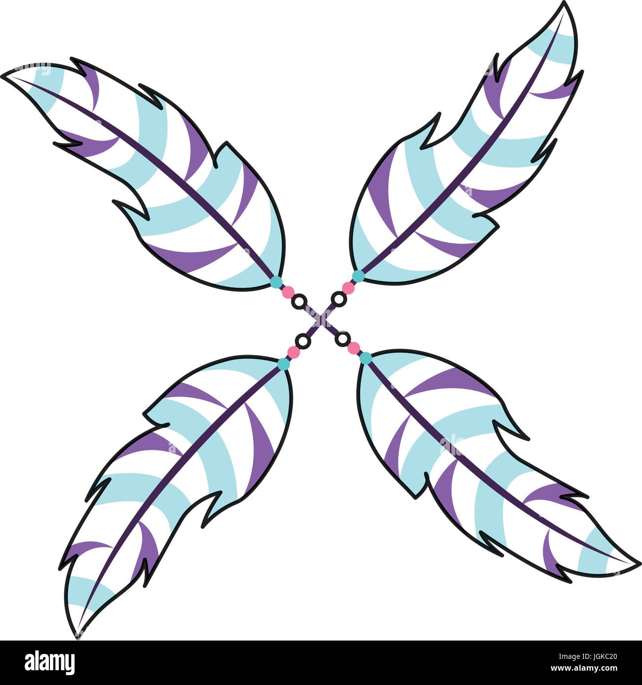 Boho style decorative feathers vector illustration design Stock Vector ...