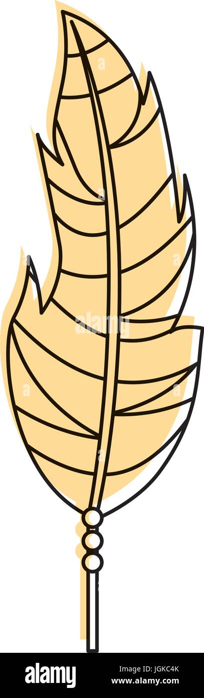 Boho style decorative feather vector illustration design Stock Vector ...