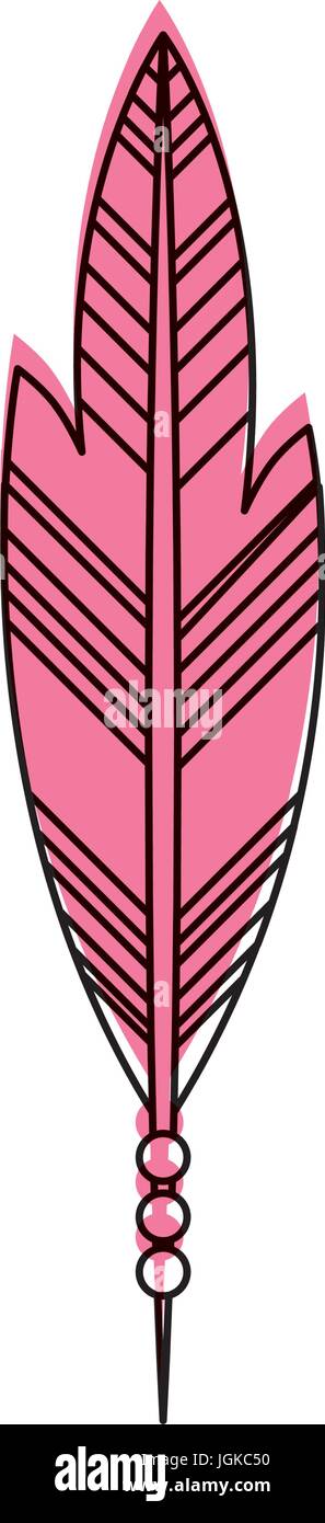 Boho style decorative feather vector illustration design Stock Vector ...