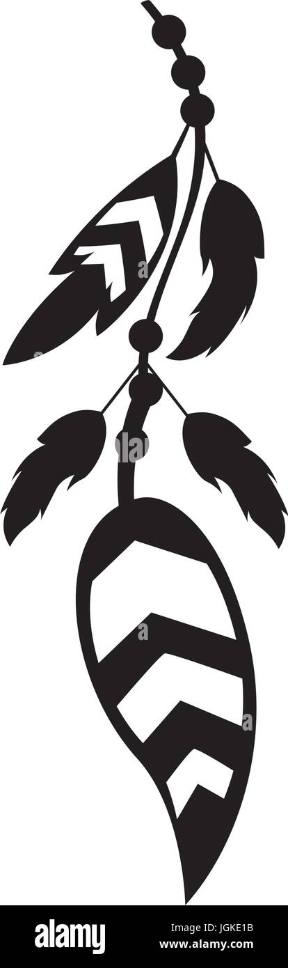 Boho style decorative feather vector illustration design Stock Vector ...