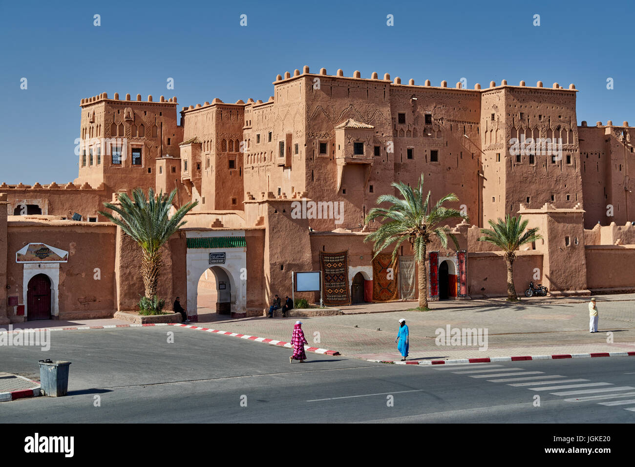 outside shot of Kasbah Taourirt, Ouarzazate, Morocco, Africa Stock Photo