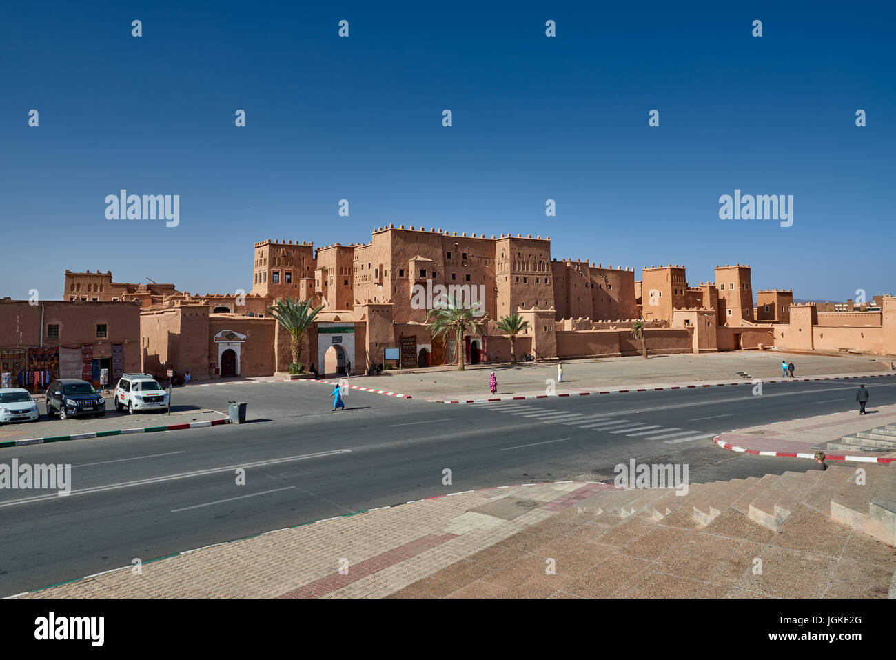 outside shot of Kasbah Taourirt, Ouarzazate, Morocco, Africa Stock Photo