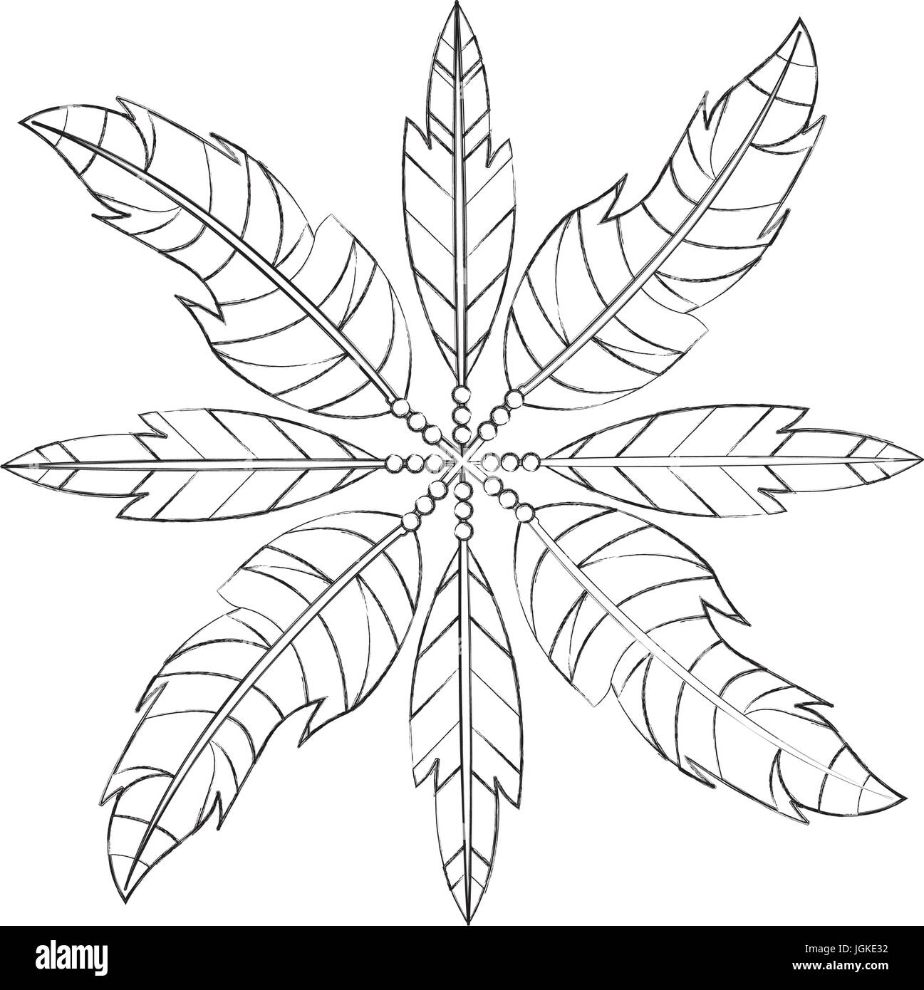 Boho style decorative feathers vector illustration design Stock Vector ...