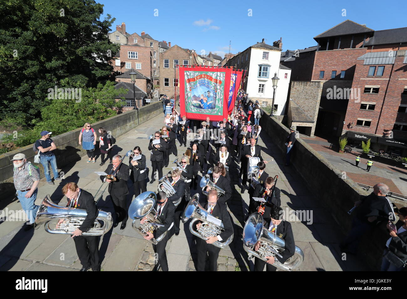 Bands banners parade through durham during the durham miners gala hi