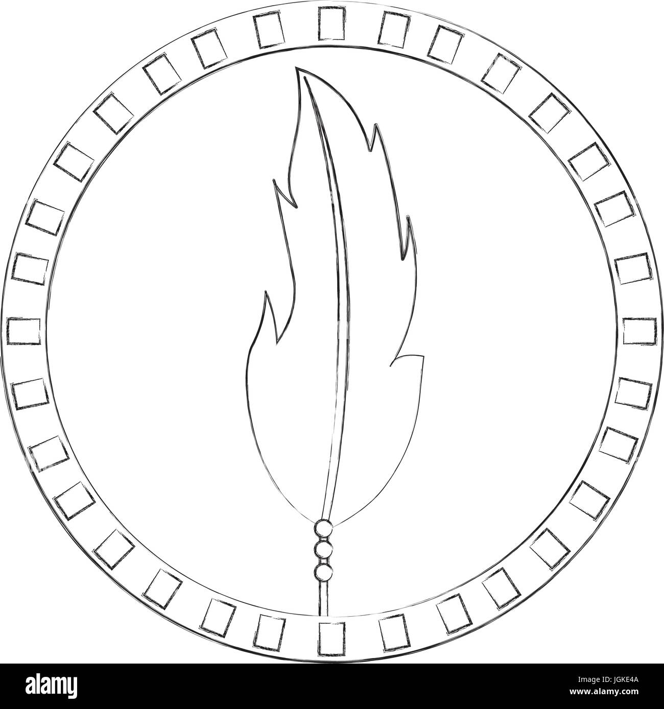 Boho style decorative feather vector illustration design Stock Vector ...